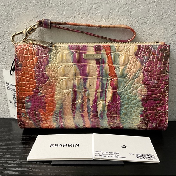 Brahmin DAISY Wristlet DESTINY MELBOURNE W/Rear Leather Eye Medallion NWT